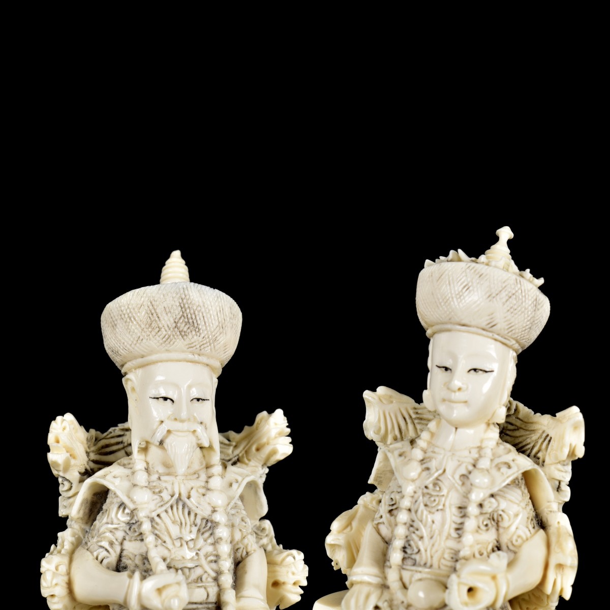 Pair of Chinese Carved Figurines