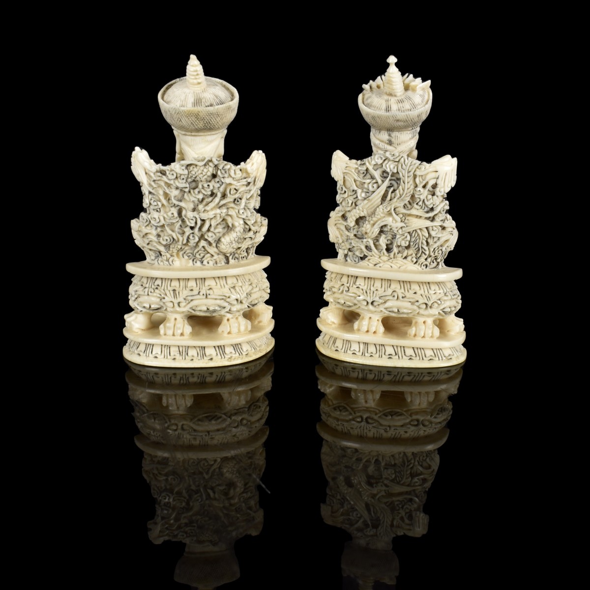 Pair of Chinese Carved Figurines