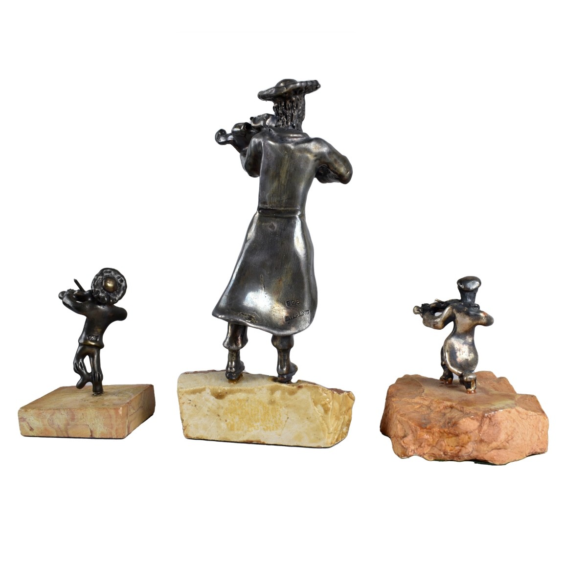 Three Vintage Israeli Sterling Silver Figurines