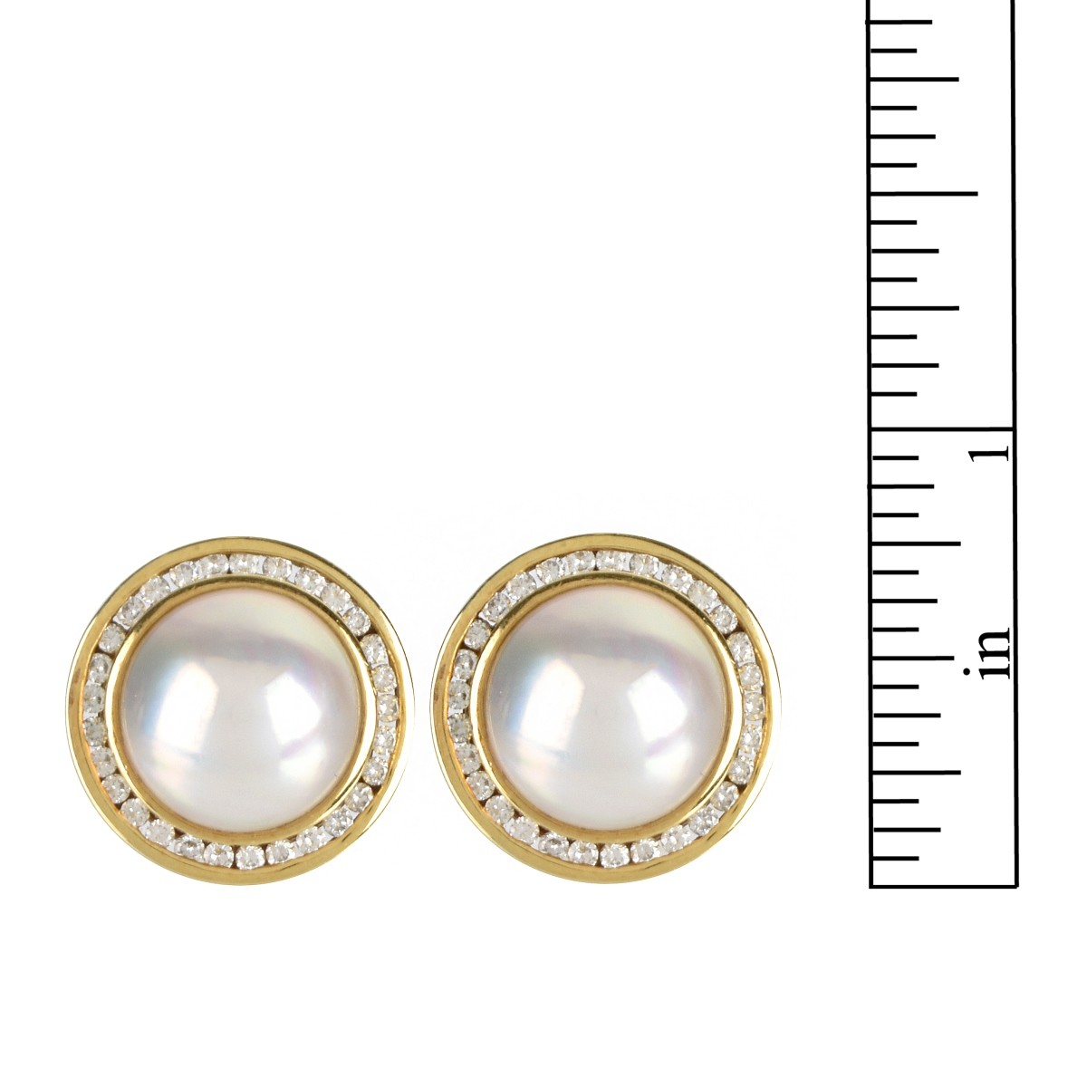 Tiffany Pearl, Diamond and 18K Ear Clips