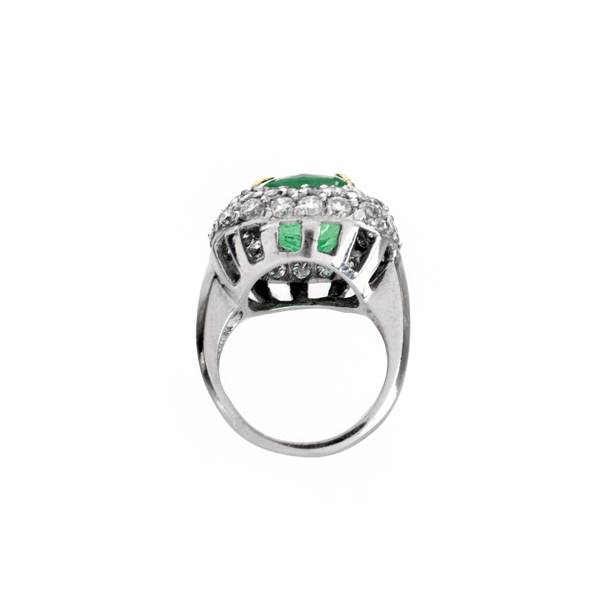 Emerald, Diamond and Platinum Ring