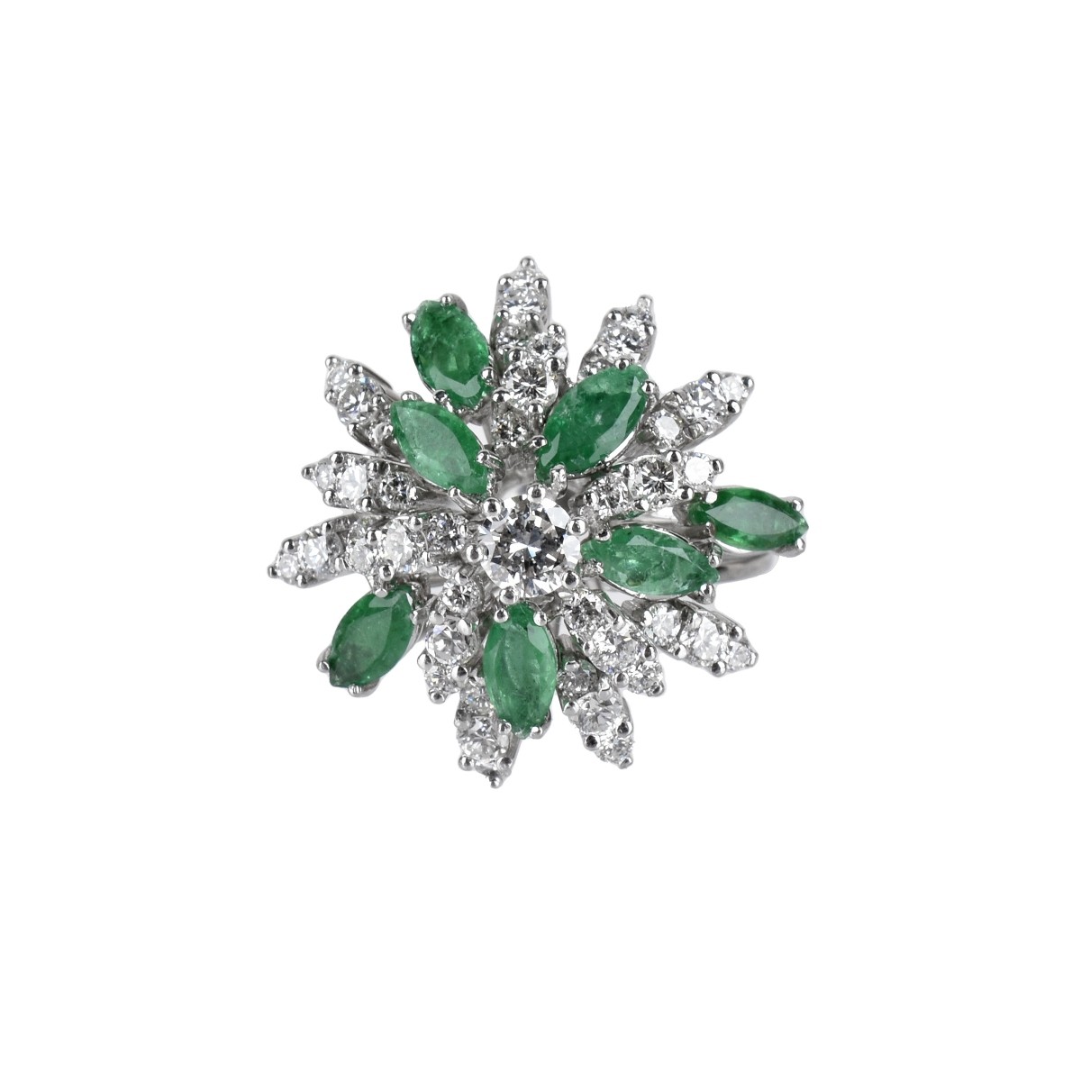 Diamond, Emerald and 14K Ring