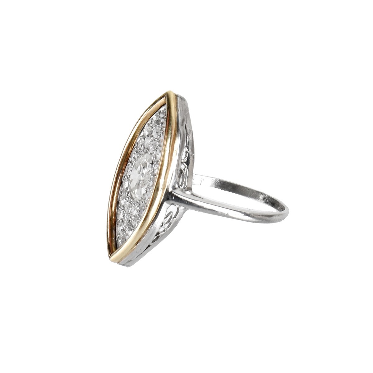 Diamond, Platinum and 18K Ring