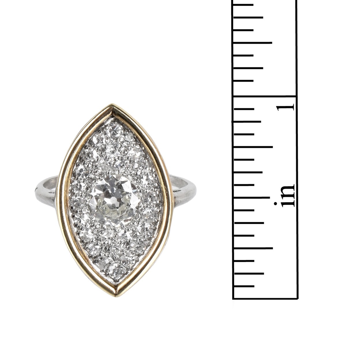 Diamond, Platinum and 18K Ring