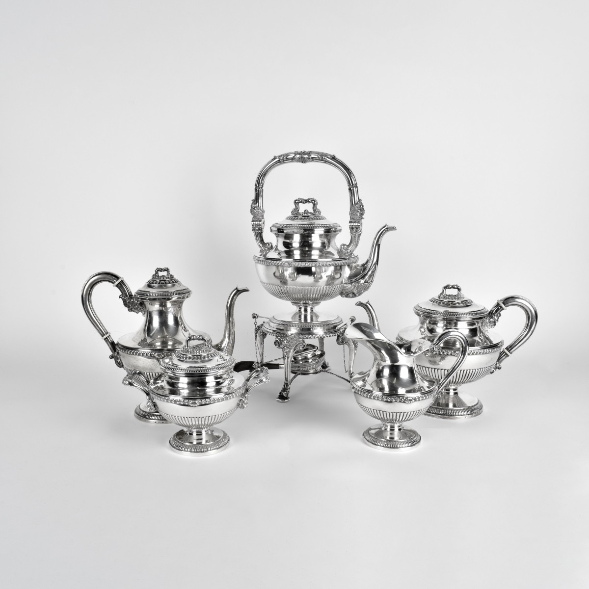 Fratelli Broggi 5-Piece 800 Silver Tea Set