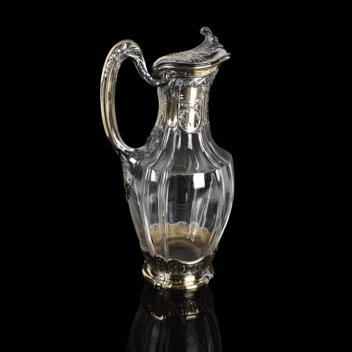 Antique French Silver and Glass Decanter