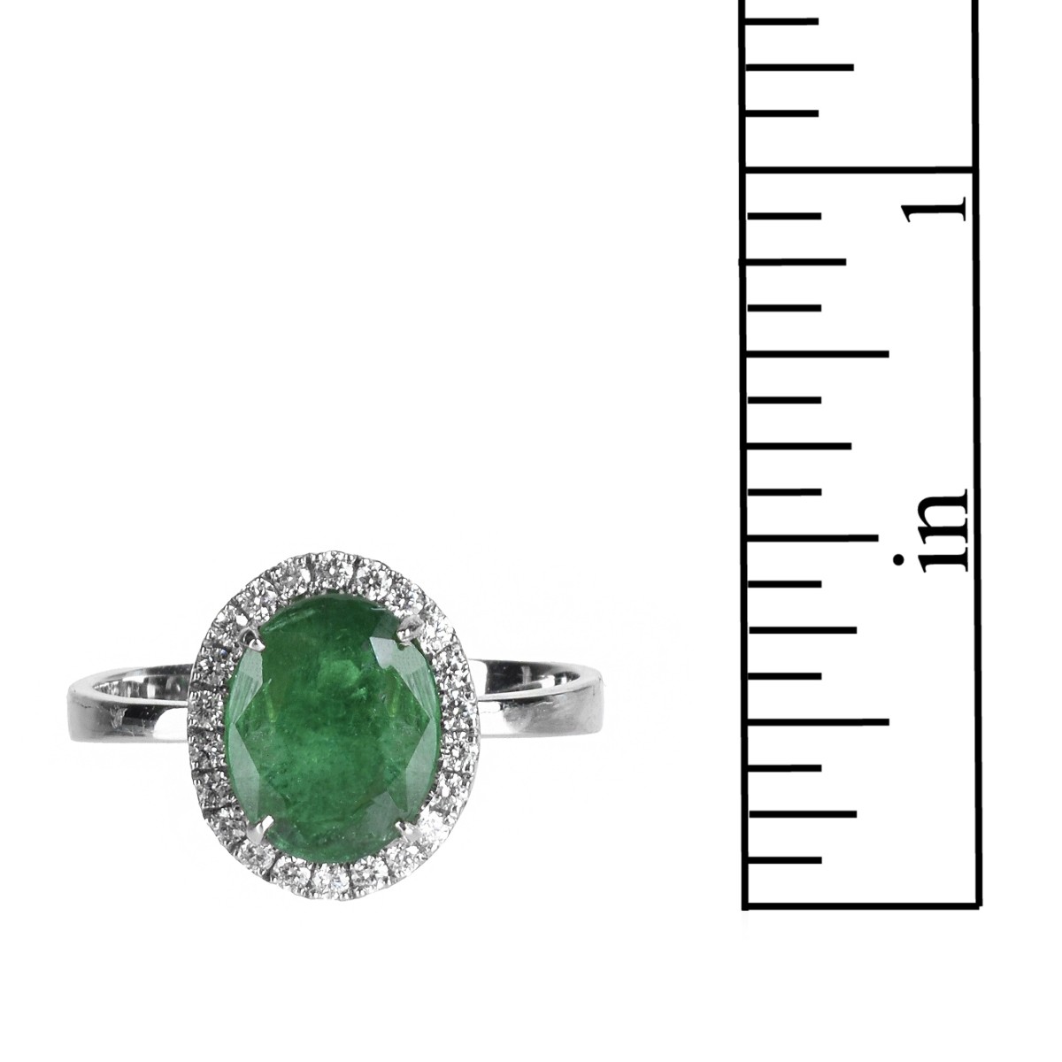 Emerald, Diamond and 18K Ring