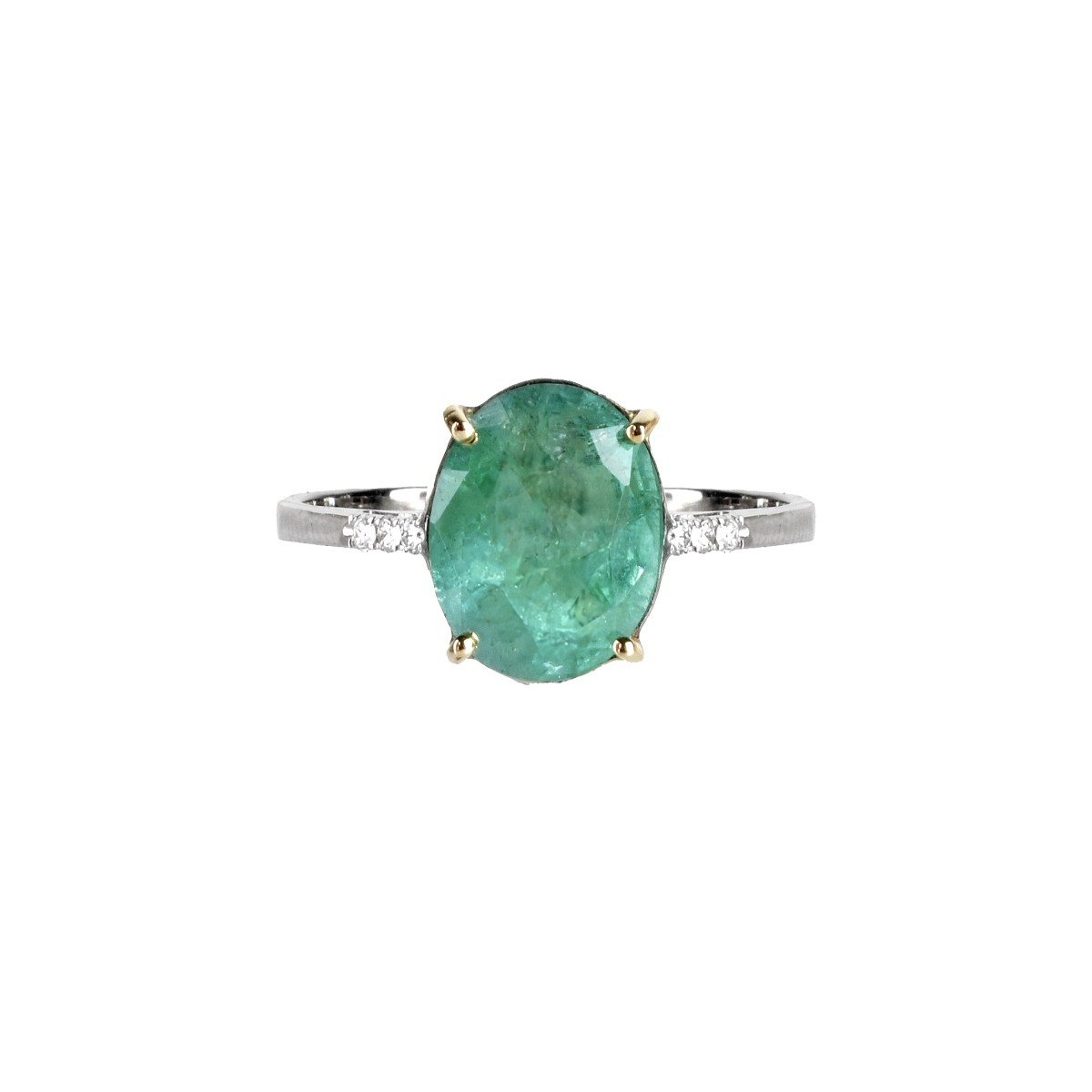 Emerald, Diamond and 18K Ring