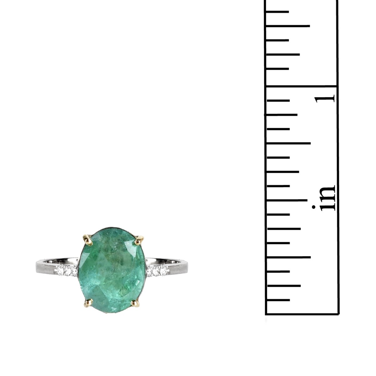 Emerald, Diamond and 18K Ring