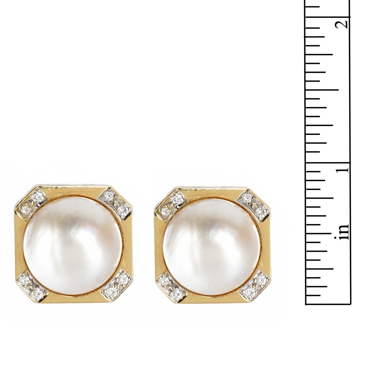 Pearl, Diamond and 14K Earrings