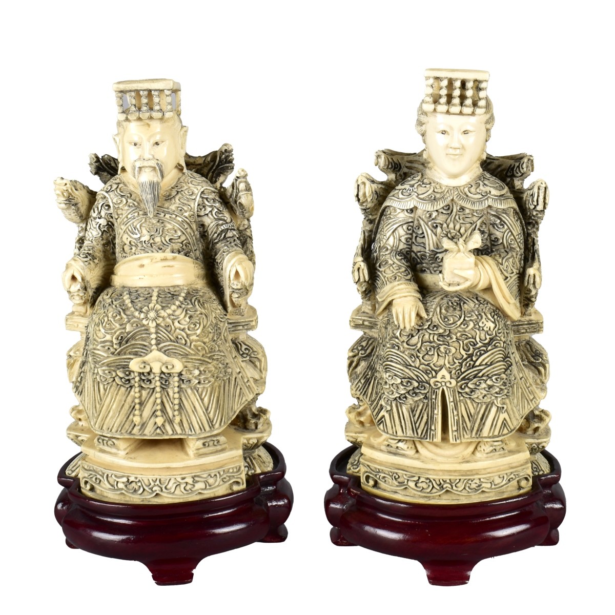 Chinese Carved Emperor and Empress