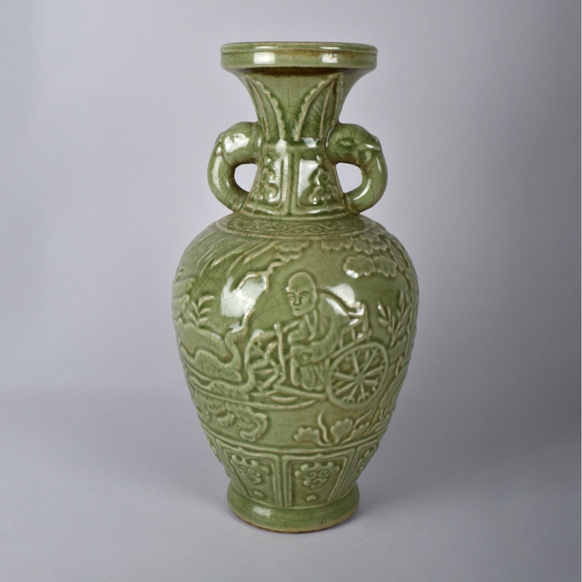 Large Chinese Green Celadon Porcelain Vase