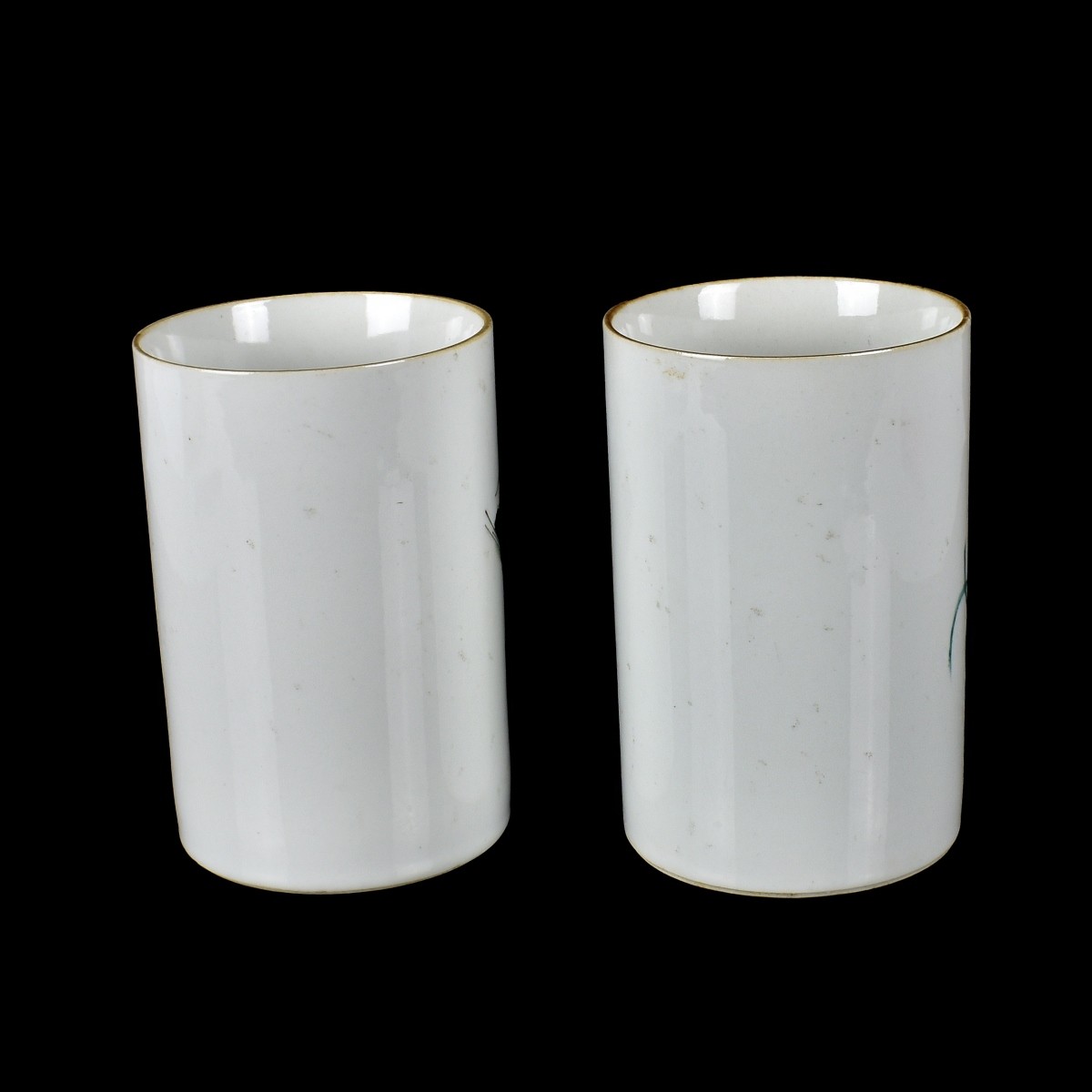 Two Chinese Porcelain Brush Washers