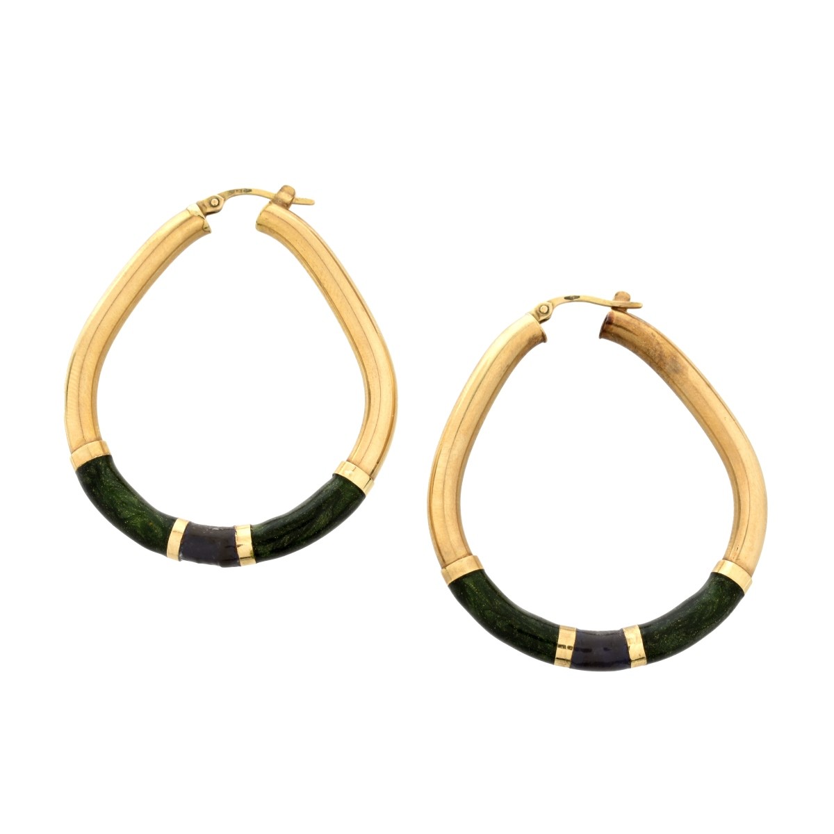 14K and Enamel Earrings