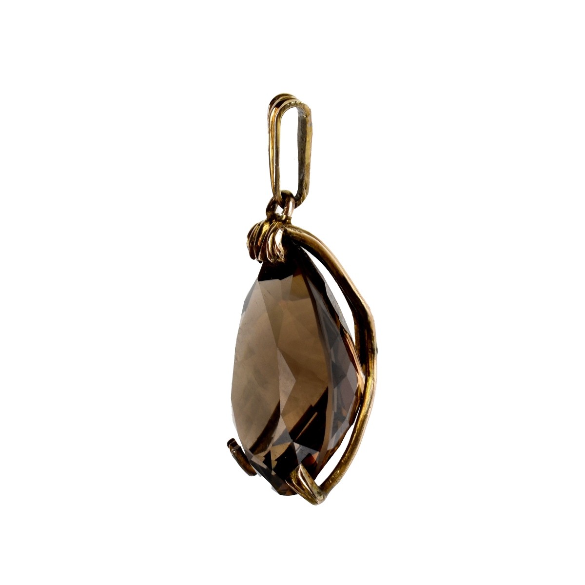 Smokey Quartz and 14K Pendant