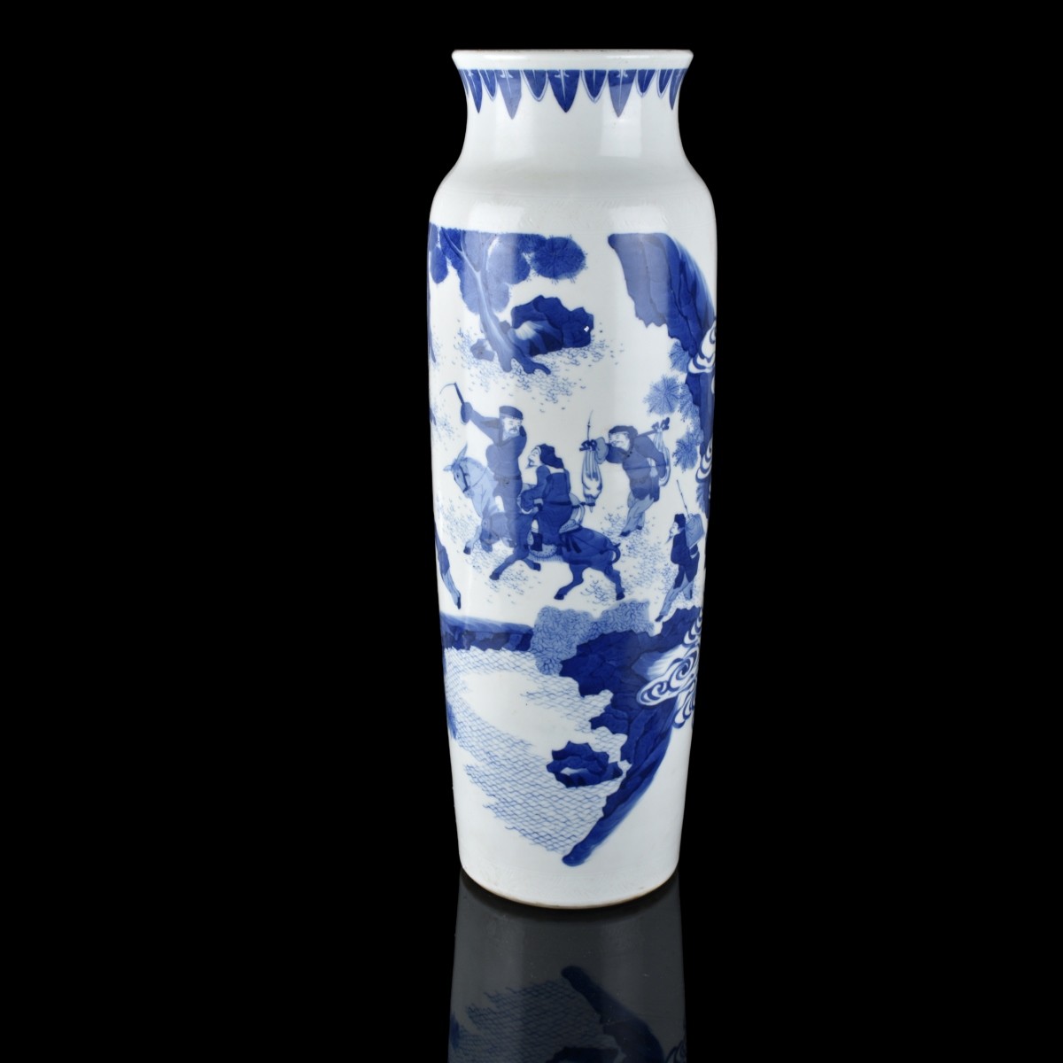 Lg Chinese Blue and White Porcelain Vase