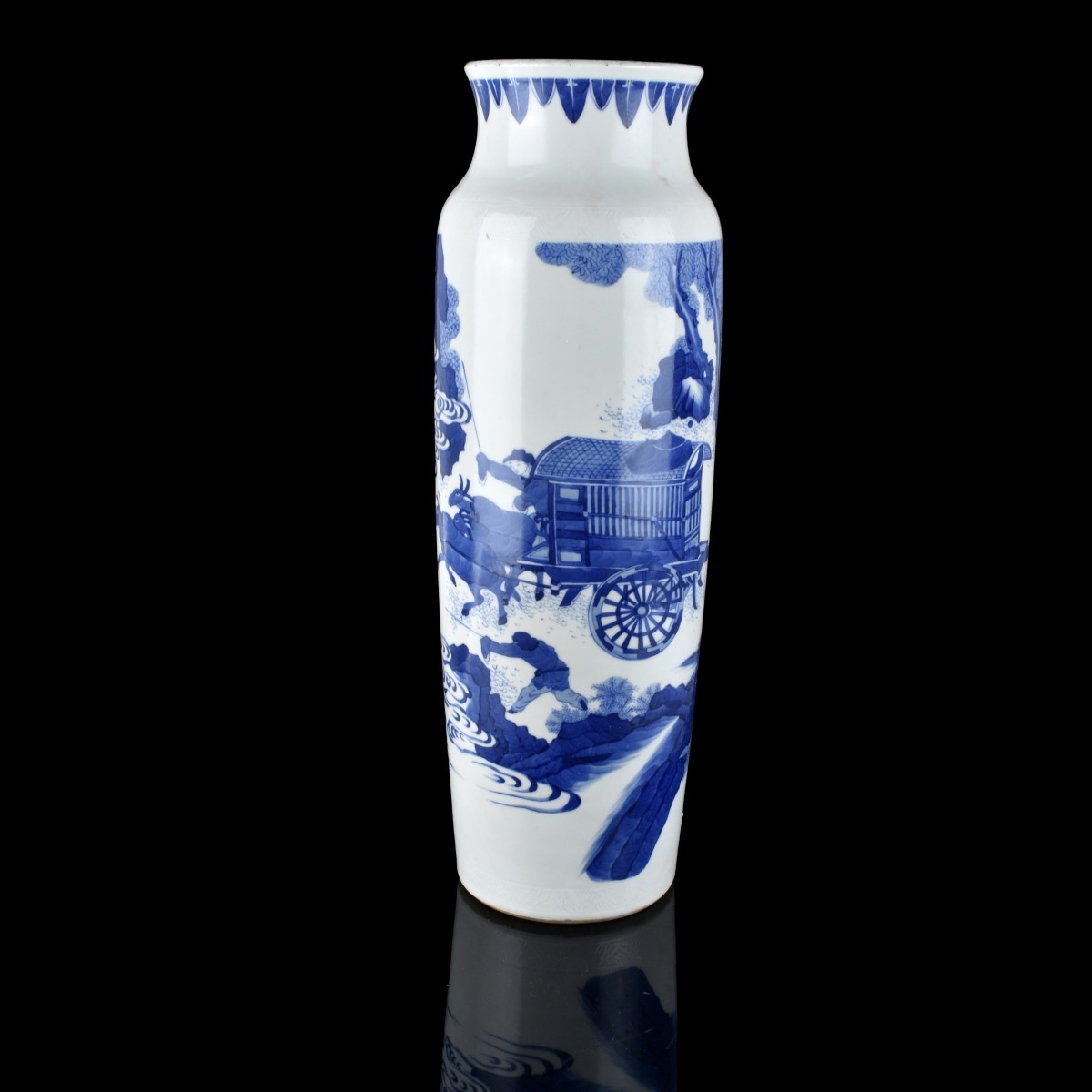 Lg Chinese Blue and White Porcelain Vase