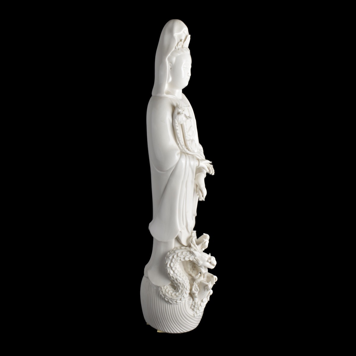 Large Blanc de Chine Chinese Guanyin Figurine