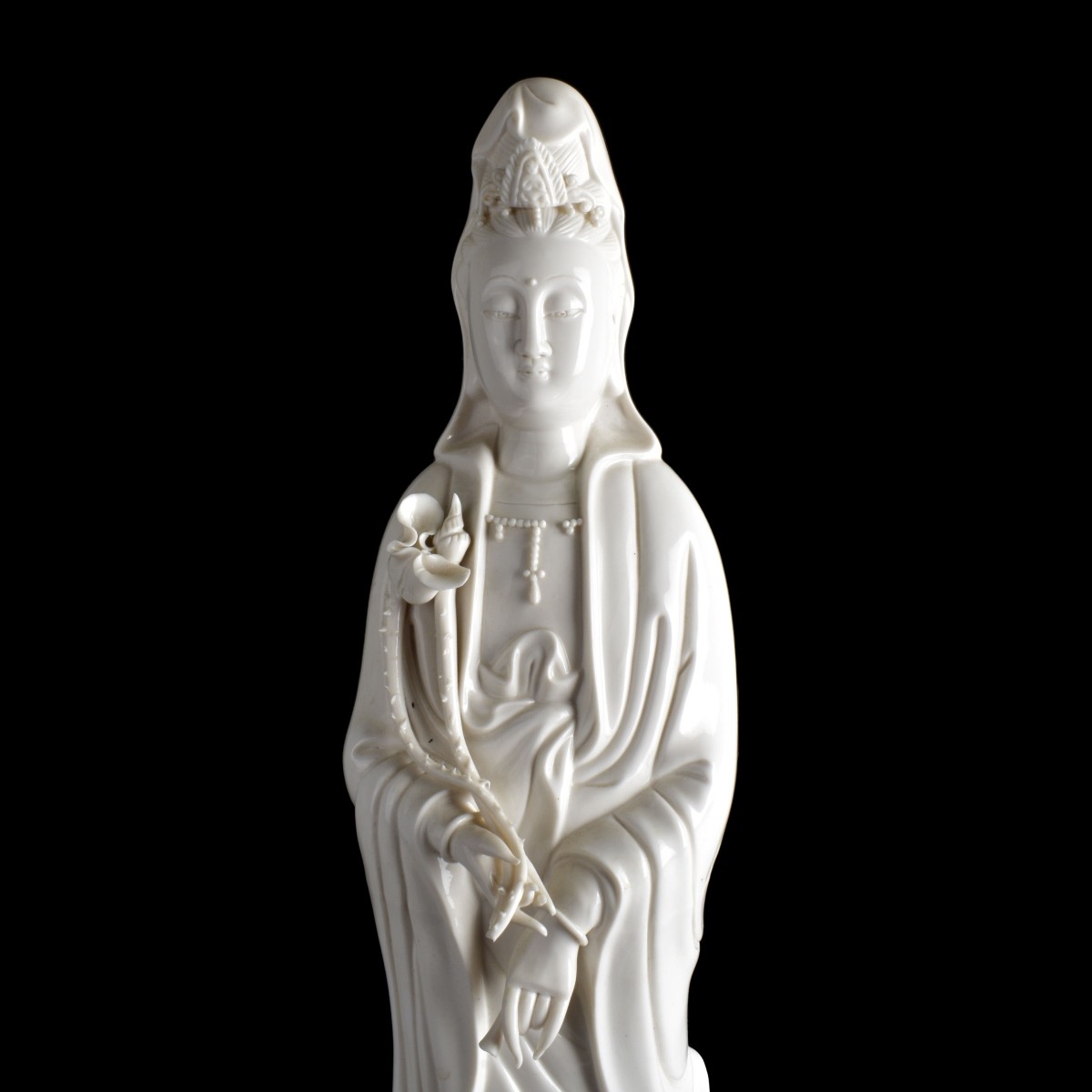 Large Blanc de Chine Chinese Guanyin Figurine