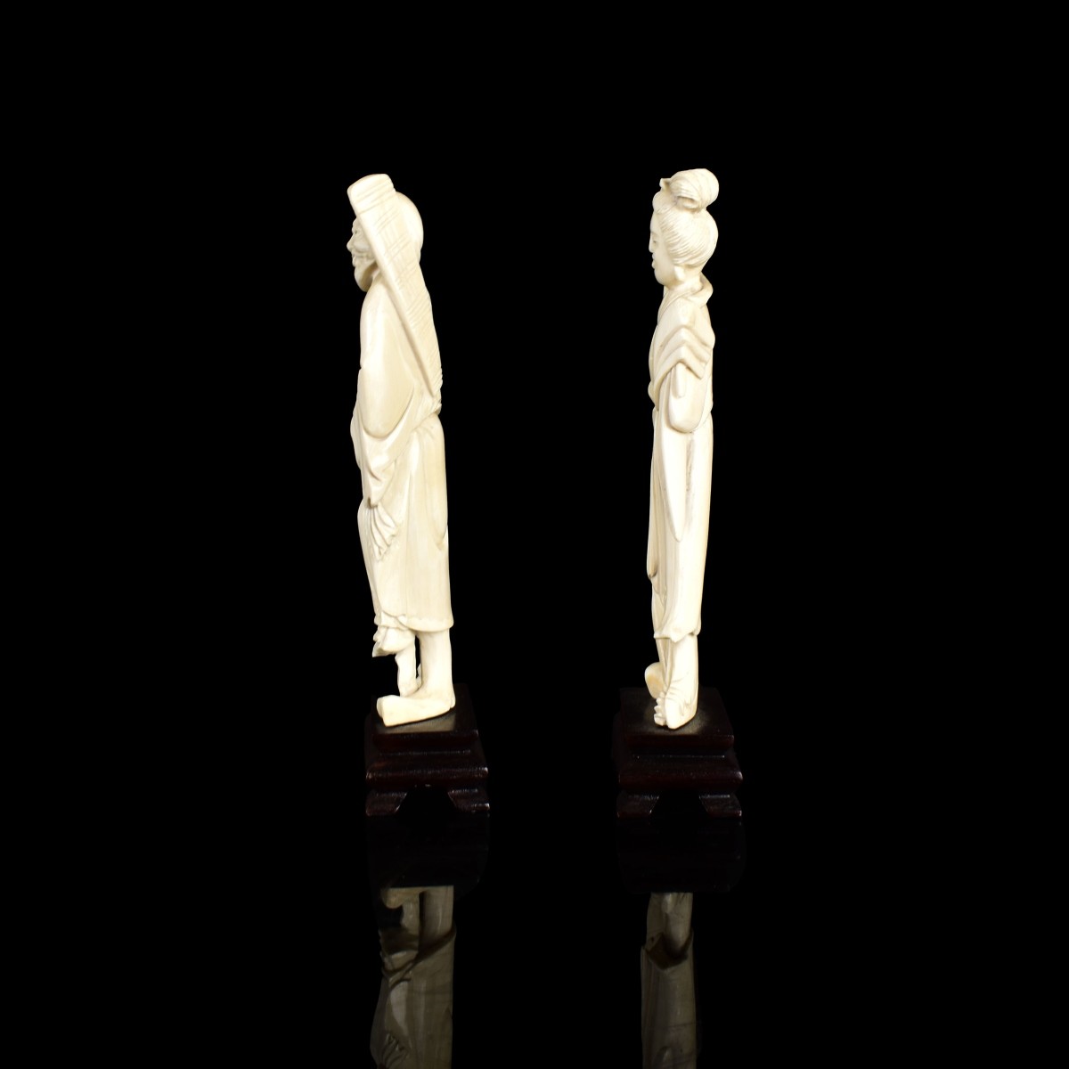 Pair of Chinese Carved Figurines