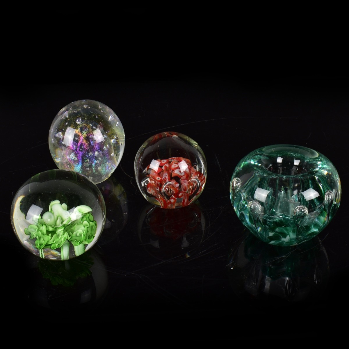 Four Art Glass Paperweights