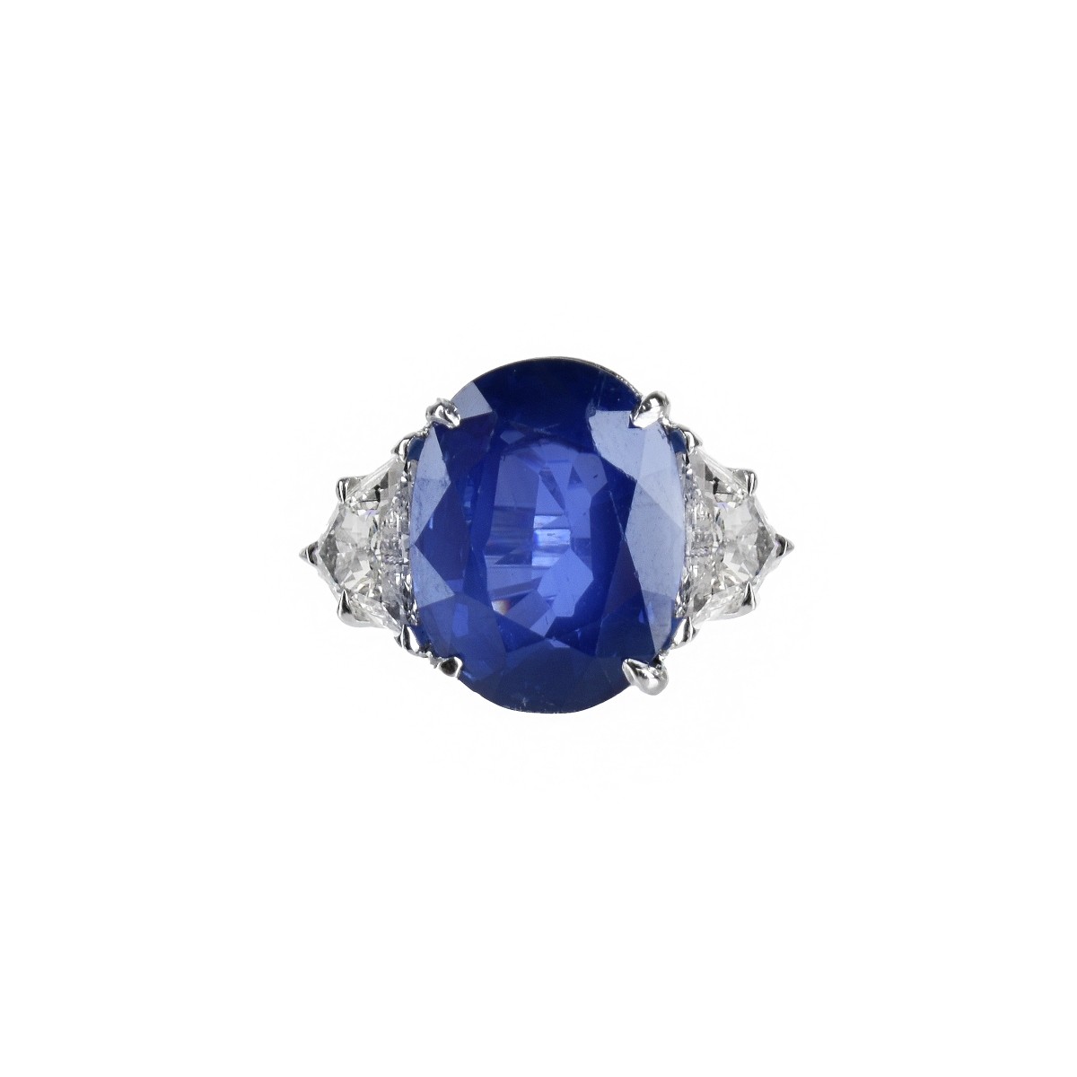 Sapphire, Diamond and Platinum Ring