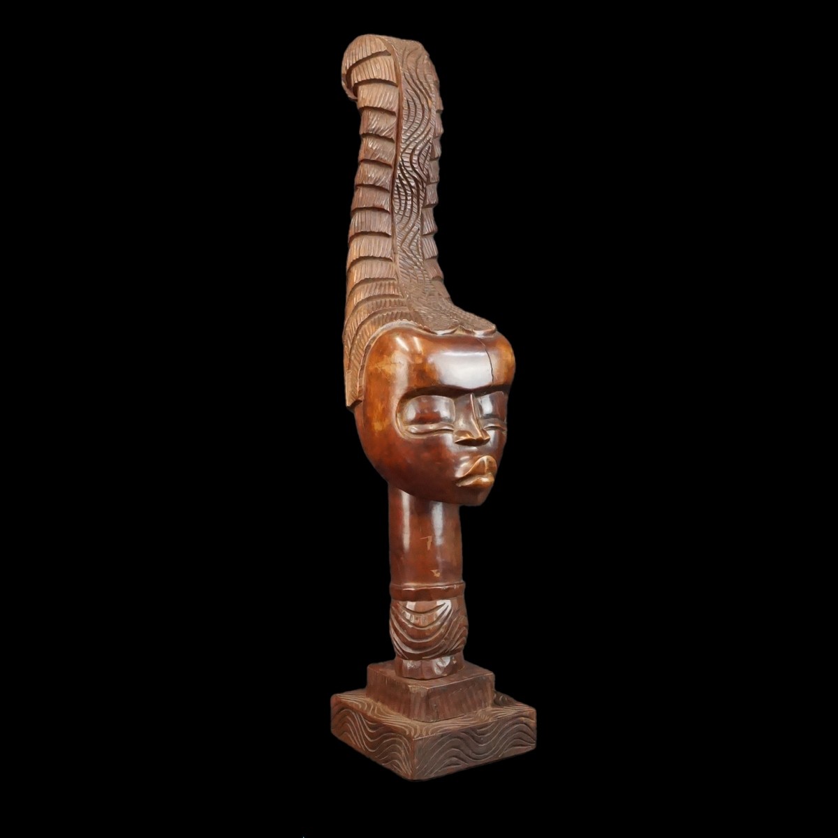 African Hand carved Woman Bust