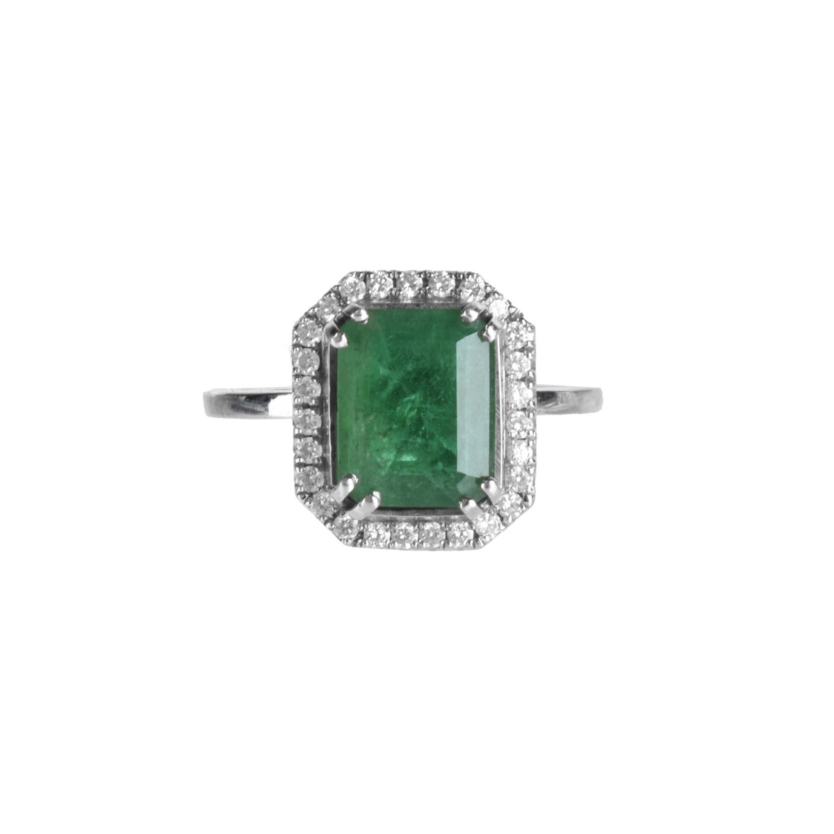 Emerald, Diamond and 18K Ring