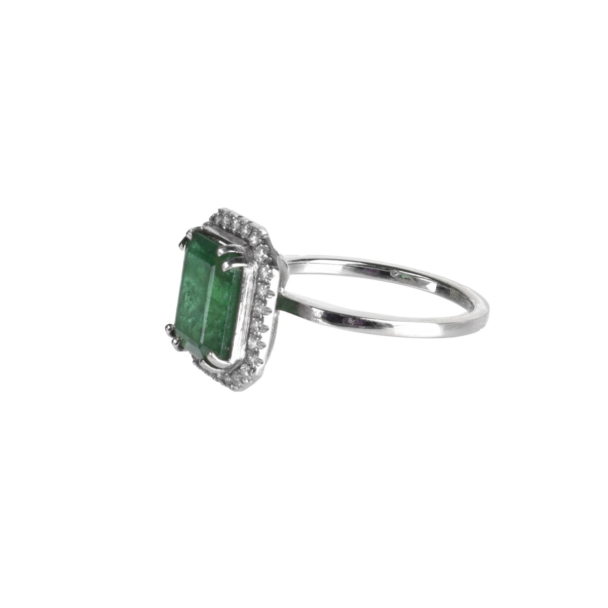 Emerald, Diamond and 18K Ring