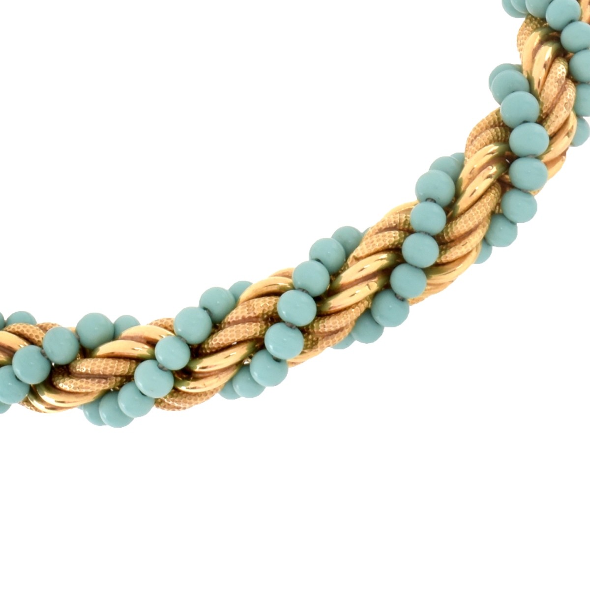 Turquoise and 18K Bracelet