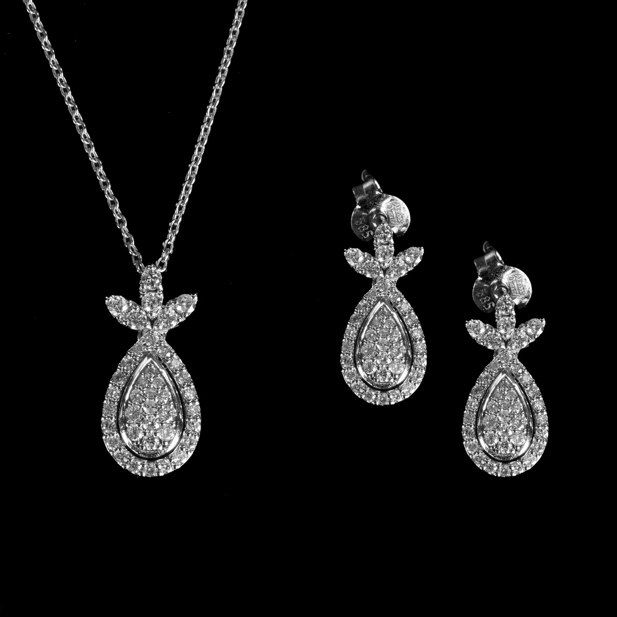 Diamond and 14K Necklace and Earrings