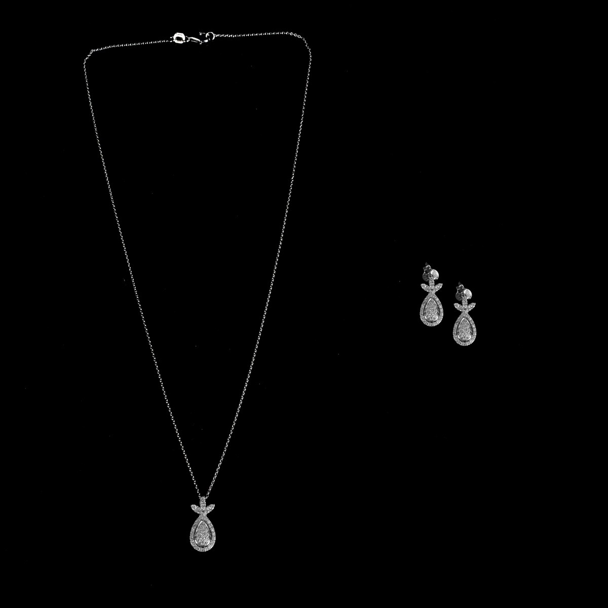 Diamond and 14K Necklace and Earrings