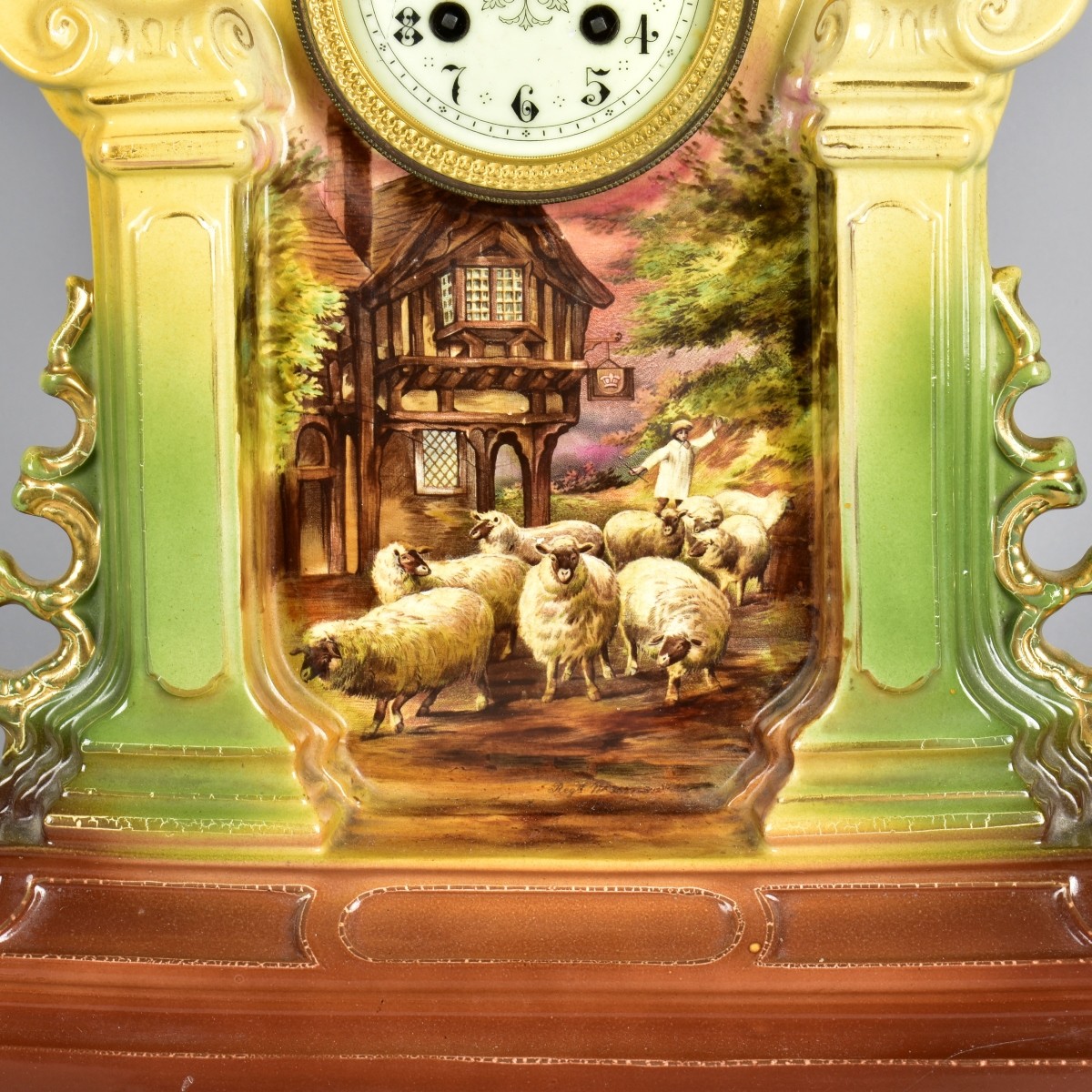 Antique Hand Painted Mantle Clock