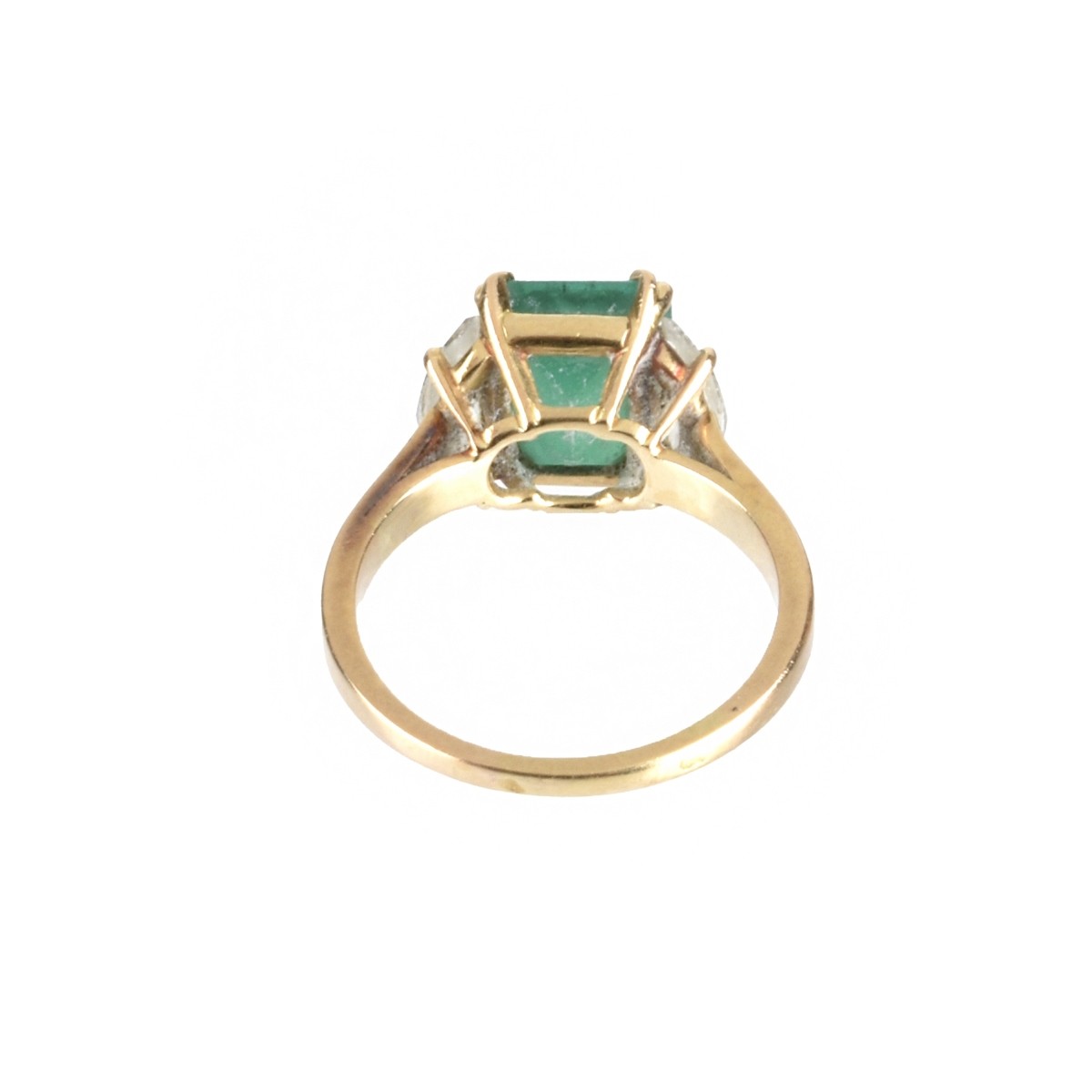 Emerald, Diamond and 14K Ring