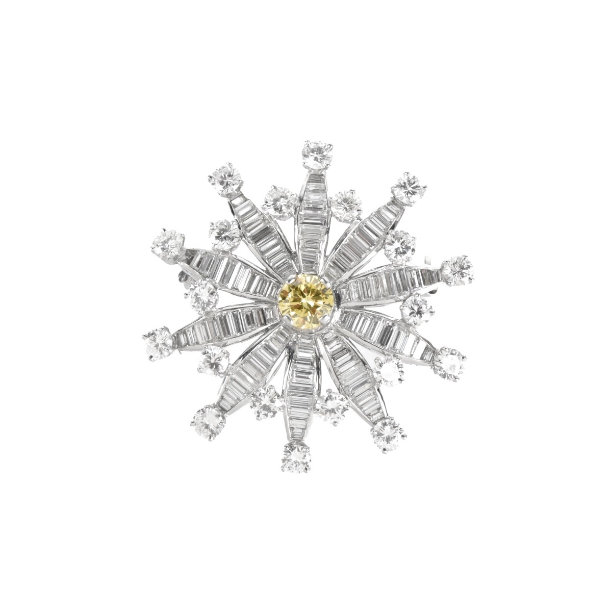 GIA Fancy Intense Yellow Diamond Brooch