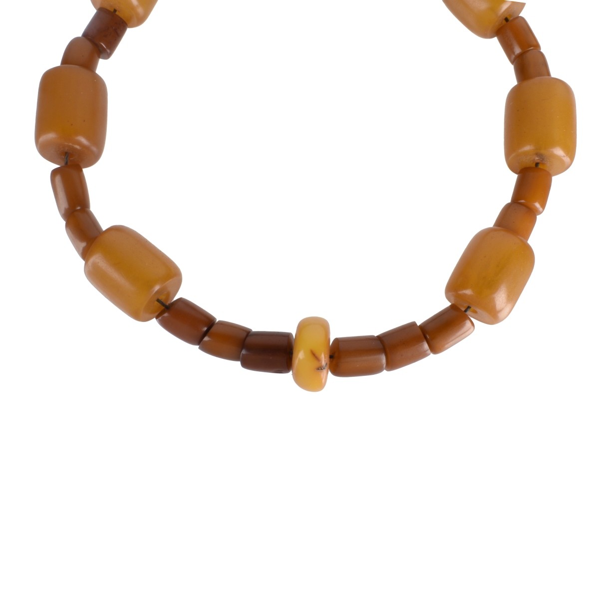 Amber Bead and Silver Necklace