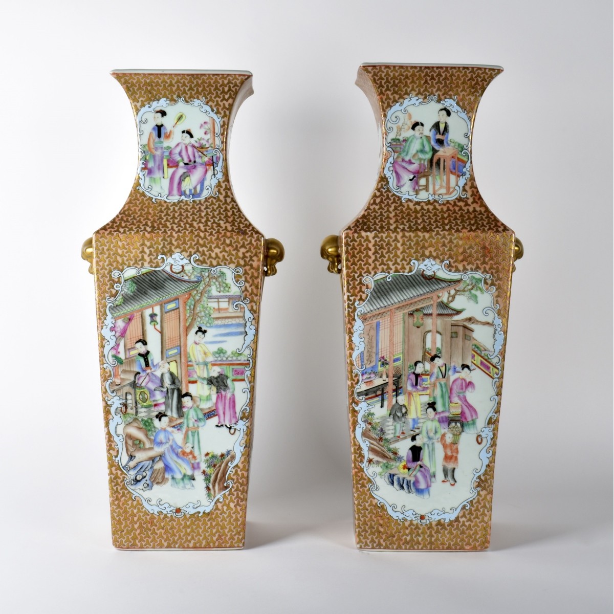 Pair of Chinese Export Porcelain Vases