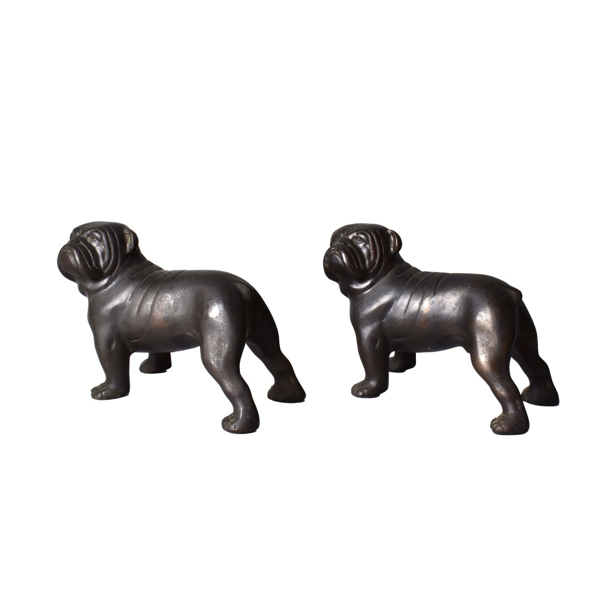 Two Bronze Bulldog Sculptures