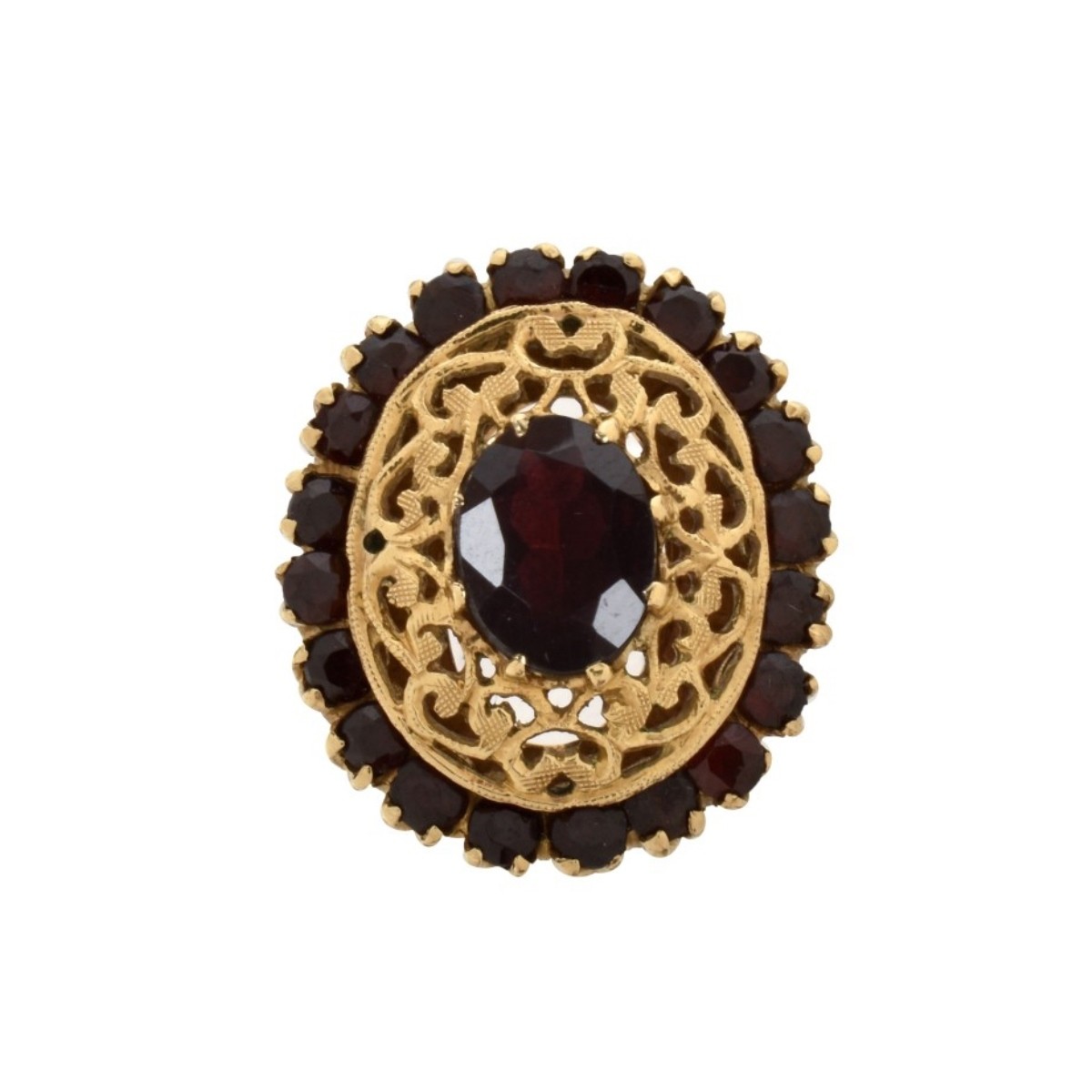 Garnet and 18K Ring