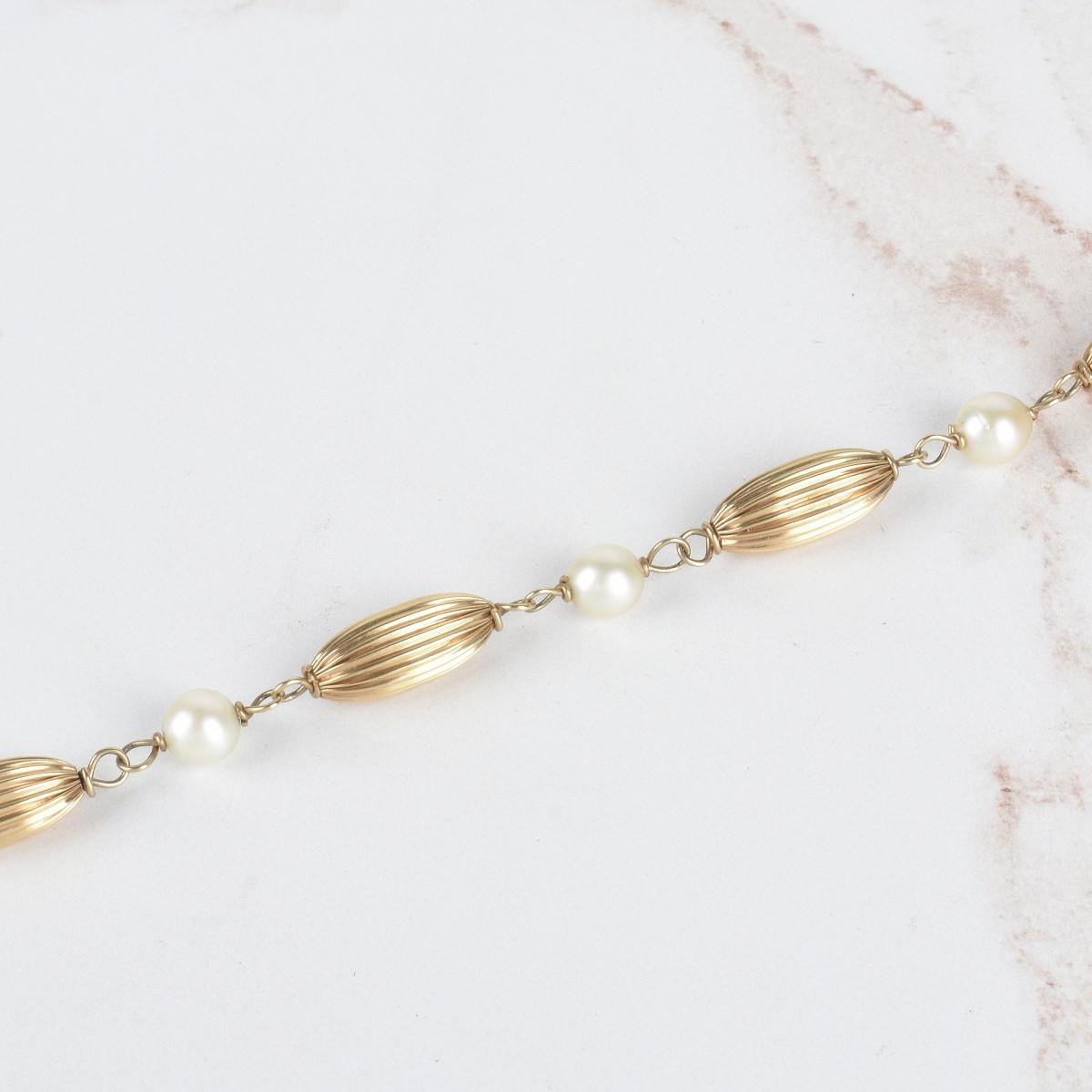 Pearl and 14K Bracelet