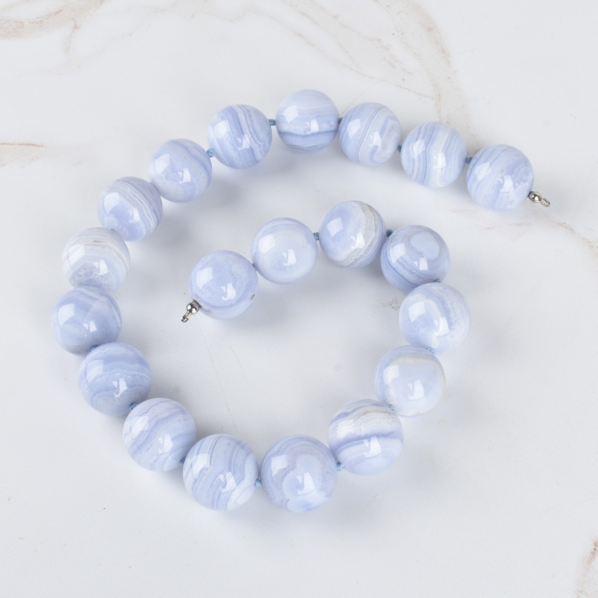 Blue Banded Chalcedony Necklace