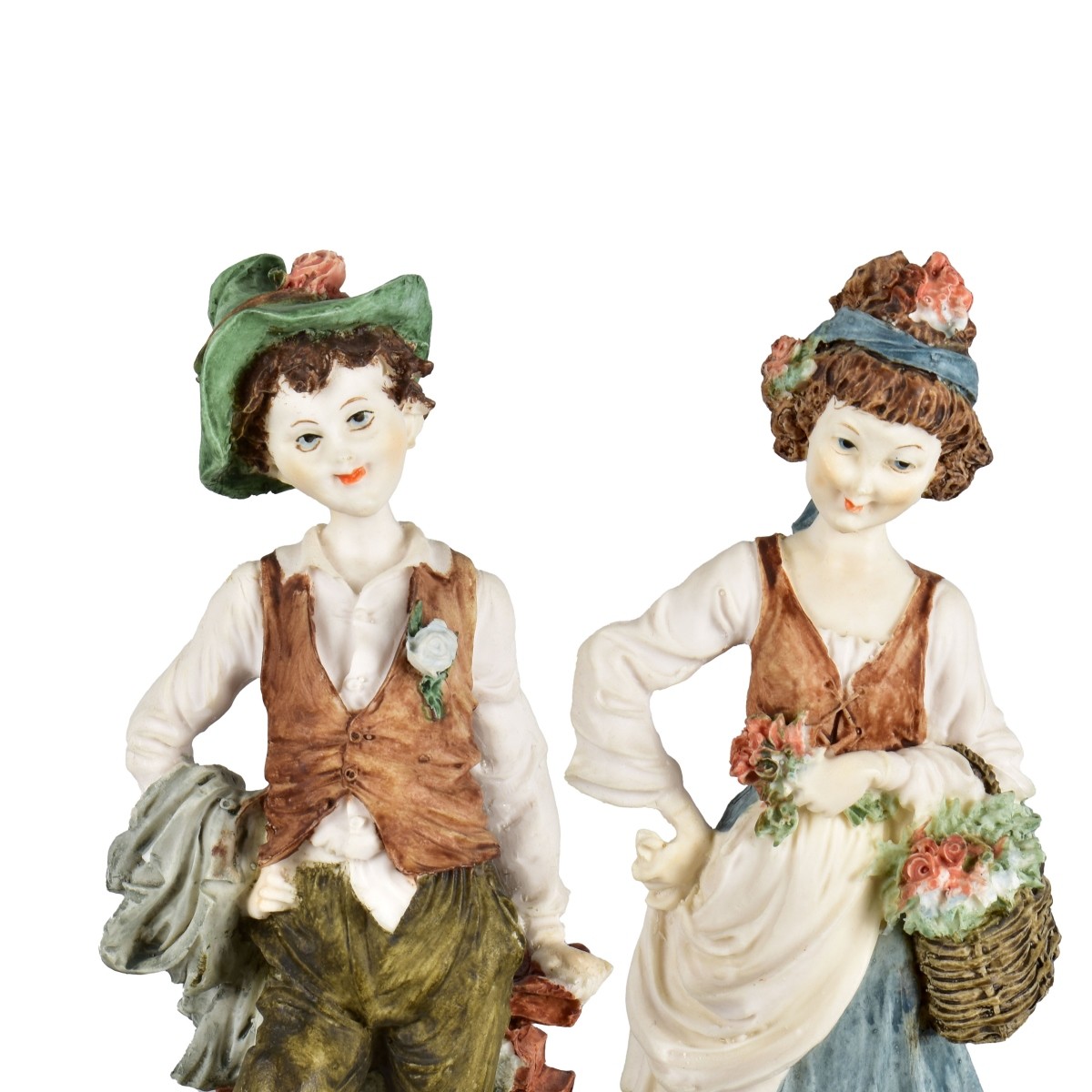 Pair of Capodimonte Porcelain Figurines