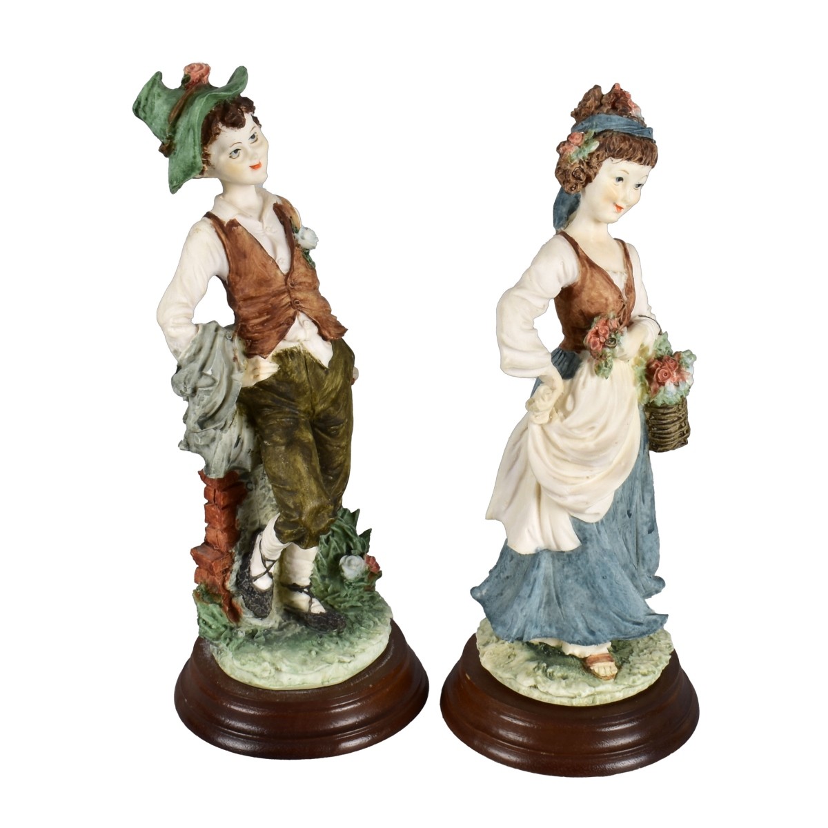 Pair of Capodimonte Porcelain Figurines