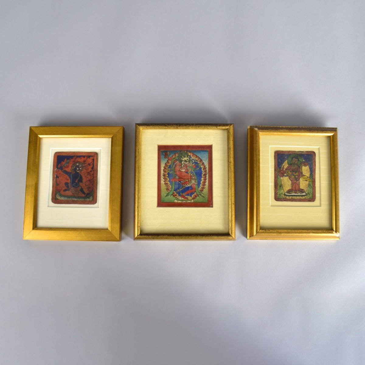 Three Antique Tibetan Miniature Paintings