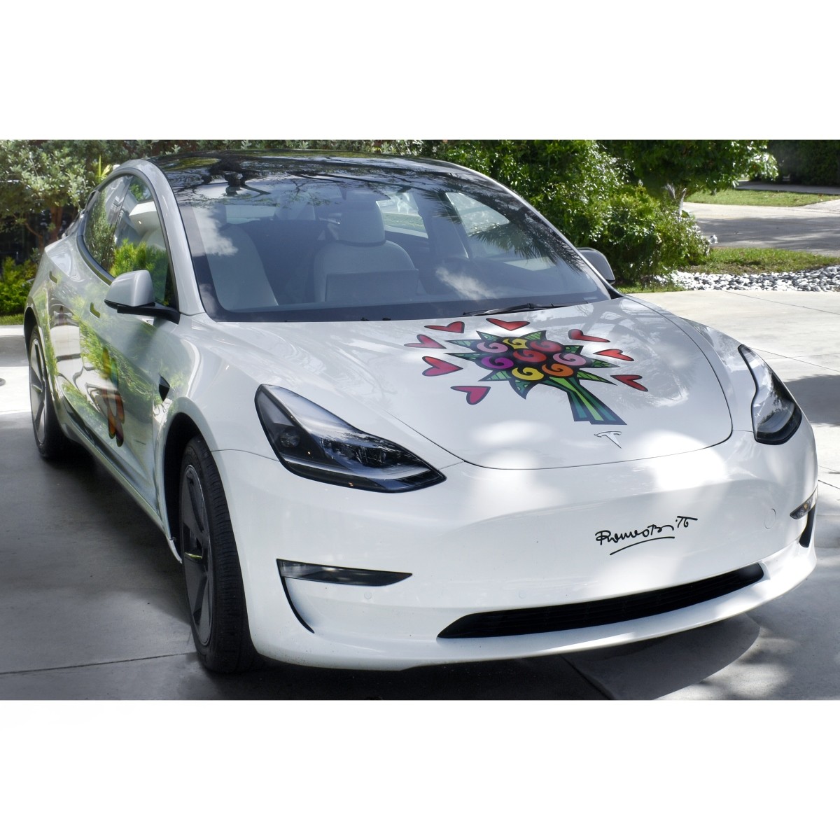 2022 Tesla Model 3 with Romero Britto Art