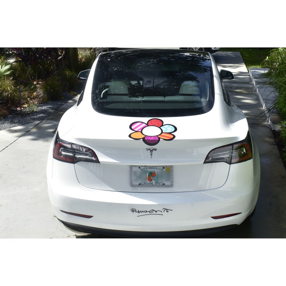 2022 Tesla Model 3 with Romero Britto Art