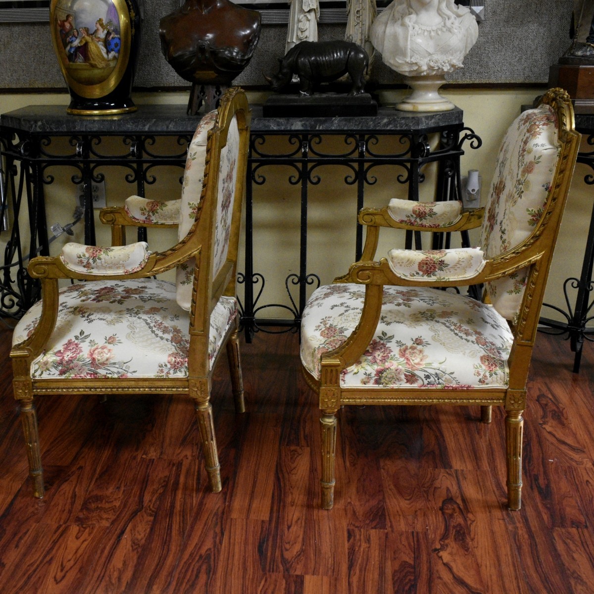 Pair of Louis XVI Style Arm Chairs