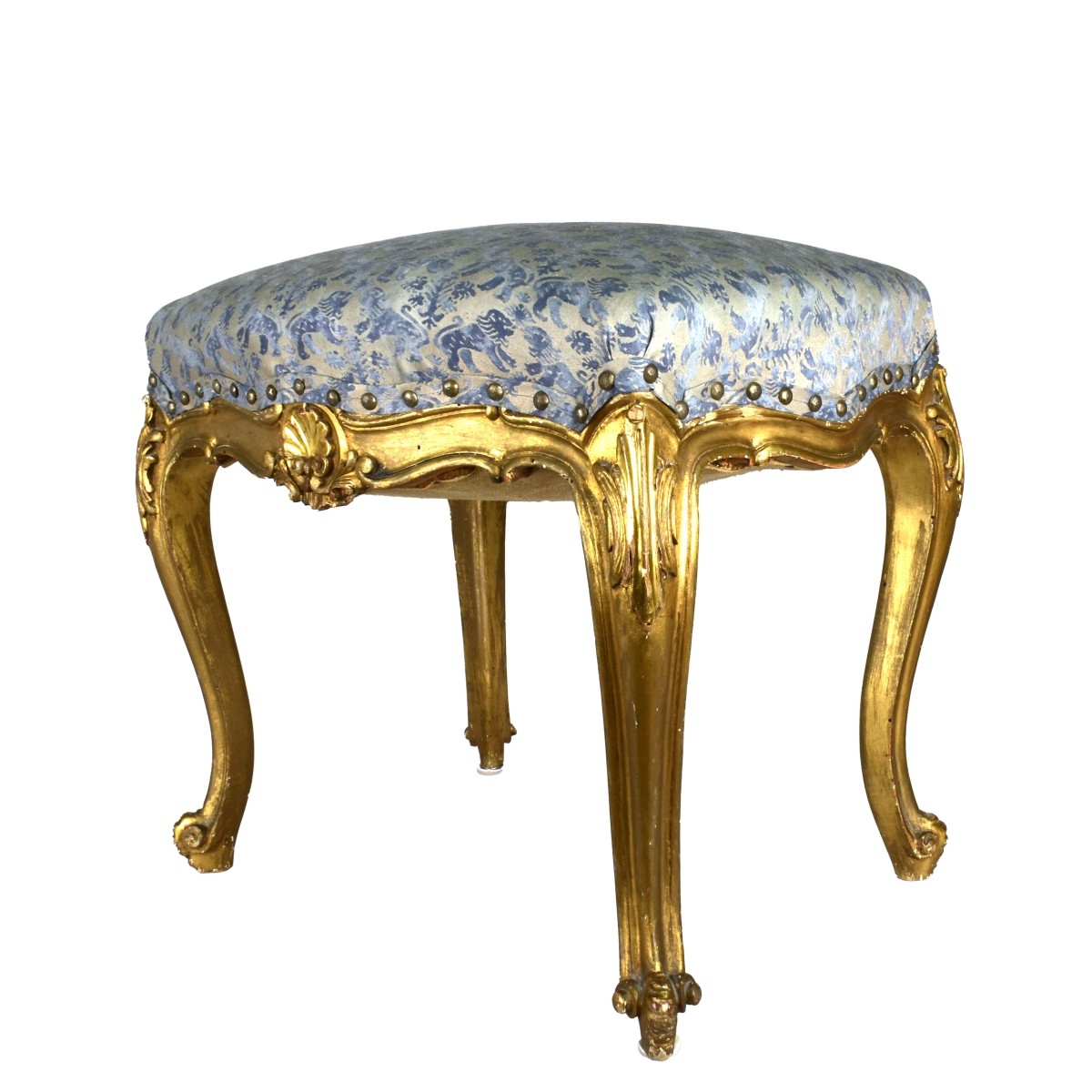 Italian Rococo Giltwood Tabouret