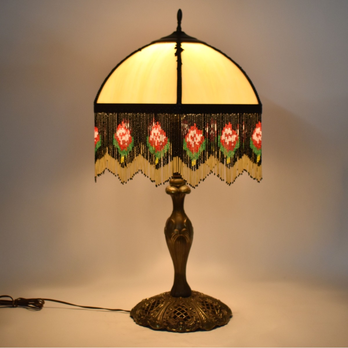 Antique Slag Glass Lamp