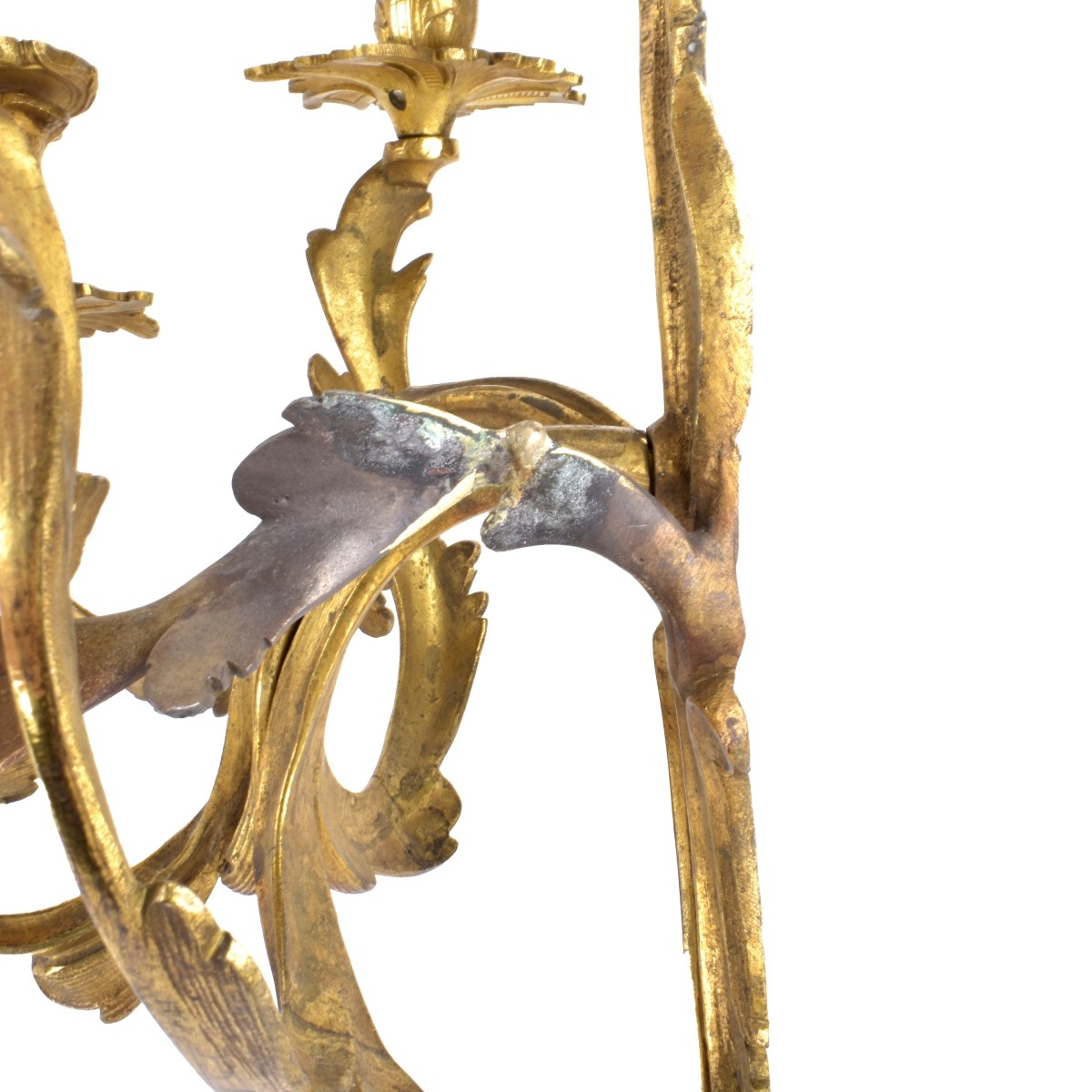 Pair Gilt Bronze Rococo Style Sconces